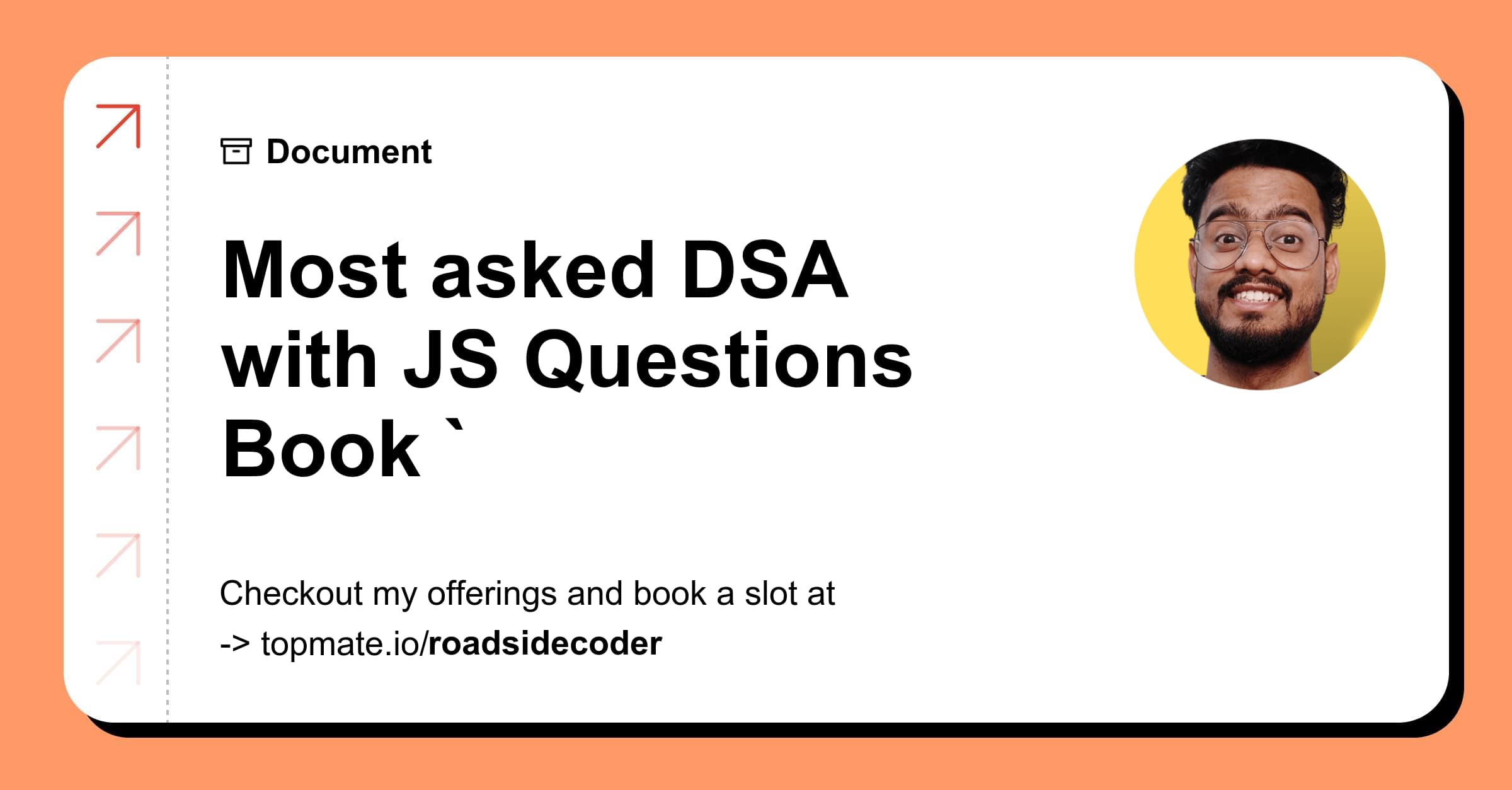 Most asked dsa questions in js book with roadsidecoder